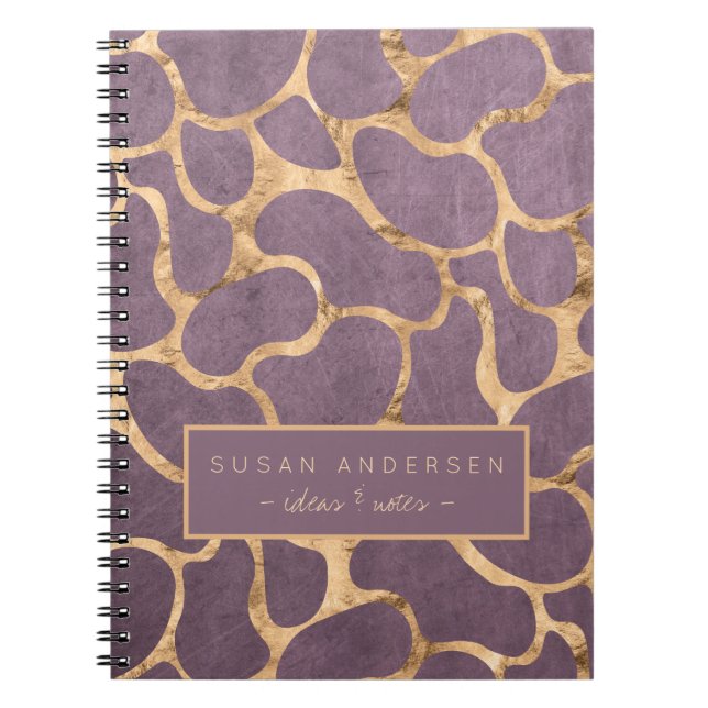 Mauve rose gold sophisticated wallpaper pattern notebook (Front)