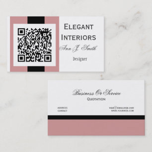 Mauve Rose Pink QR Code Technology Design Business Card