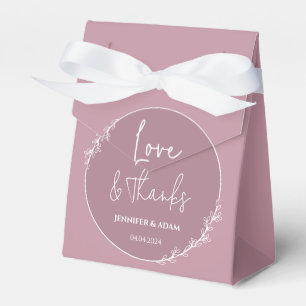 Mauve Rose Pink Wedding Bridal Favor Thank You Bag Boxes