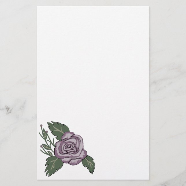 Mauve Rose Stationery (Front)