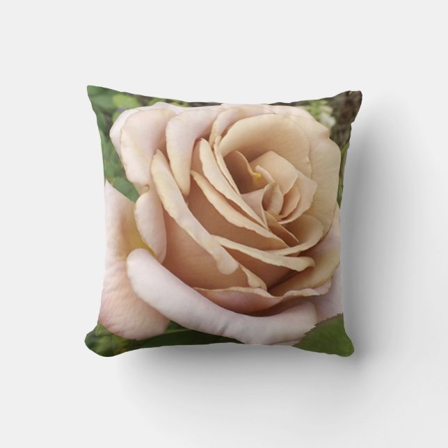 Mauve Rose Throw Pillow (Front)