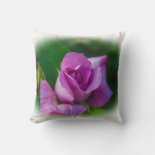 Mauve Rose  Throw Pillow (Front)