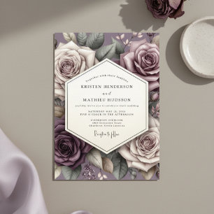 Mauve Rose Whimsical Wedding Invitation