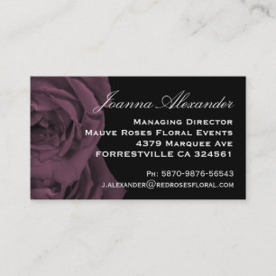 Mauve Roses Business Card