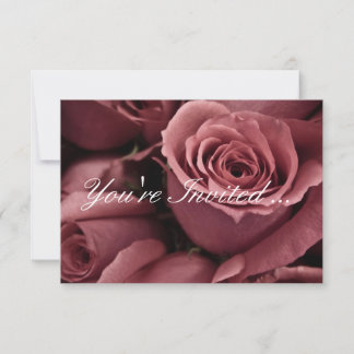 Mauve Roses Wedding Invitations