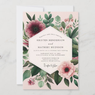Mauve & Sage Botanical Wedding Invitation