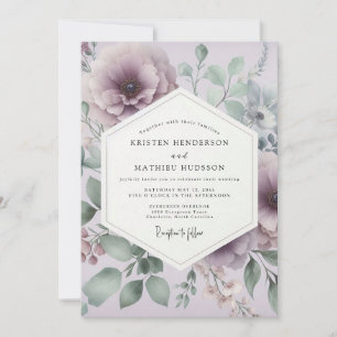 Mauve Sage Ethereal Wedding Invitation