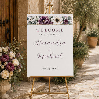 Mauve & Sage Floral Wedding Foam Board