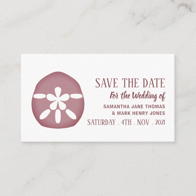 Mauve Sand Dollar, Save the Date Enclosure Card (Front)