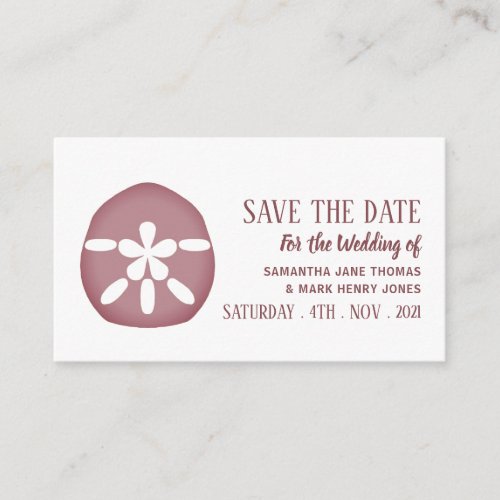 Mauve Sand Dollar Save the Date Enclosure Card