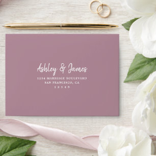 Mauve Self-Addressed RSVP Envelope