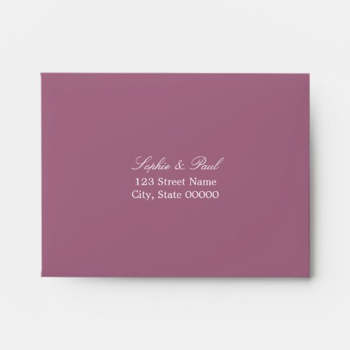 Mauve Self Addressed RSVP Envelope