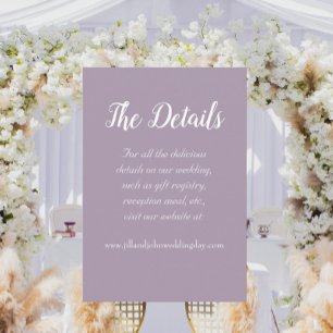 Mauve Simple Style Wedding Details Enclosure Card