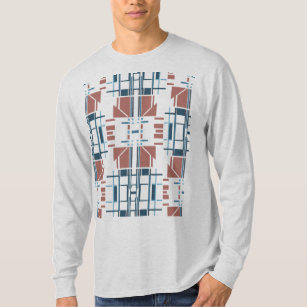 Mauve Slate Gray Symmetrical Art Design T-Shirt