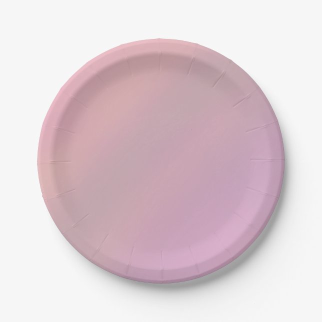 Mauve Soft Blush Pink 80s  Paper Plates (Front)