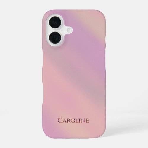 Mauve Soft Blush Pink Custom Name  iPhone 16 Case