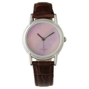 Mauve Soft Blush Pink Custom Name  Watch