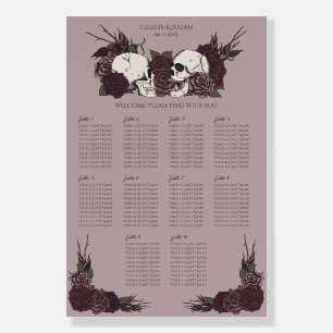 Mauve Soft Gothic Skull Seating Chart Sign