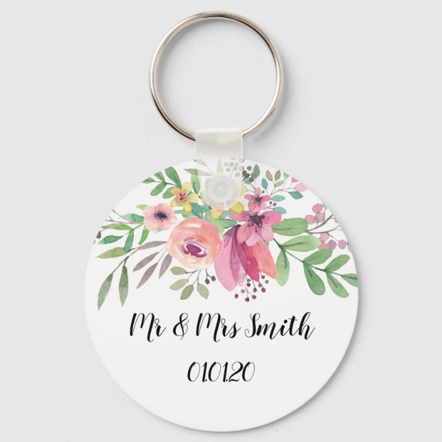 Mauve Sprig Wedding Favor Key ring (Front)