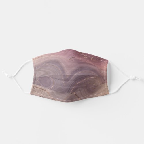 Mauve Strata  Dusty Pink and Rose Gold Agate Adult Cloth Face Mask