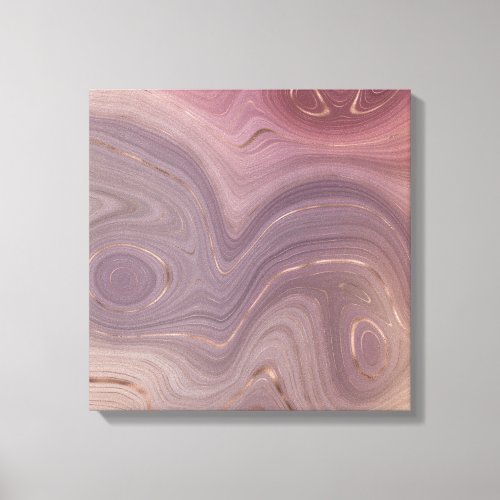 Mauve Strata  Dusty Pink and Rose Gold Agate Canvas Print