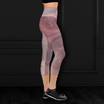 Mauve Strata | Dusty Pink and Rose Gold Agate Capri Leggings<br><div class="desc">Gorgeous faux metallic rose gold foil strata in mystically romantic agate stone featuring beautiful ebbs and flowing fluid ink for a sophisticated marbled watercolor texture. The conceptual modern abstract aesthetic brings a soft luxury that adds a perfect pop of color and personal style. Also transferable to school/office supplies or decor...</div>