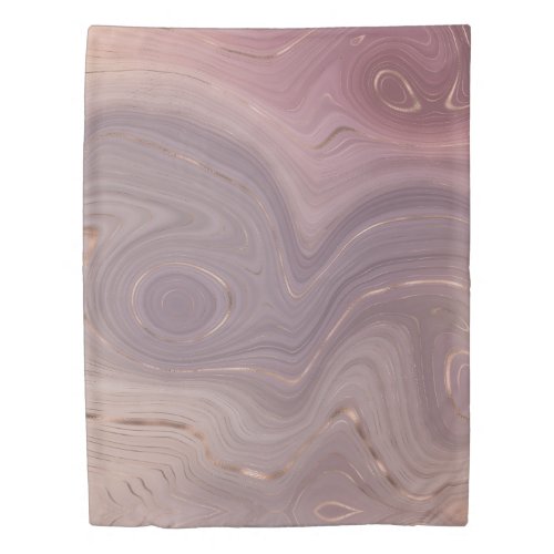 Mauve Strata  Dusty Pink and Rose Gold Agate Duvet Cover