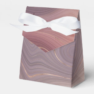 Mauve Strata Dusty Pink and Rose Gold Agate Favor Boxes