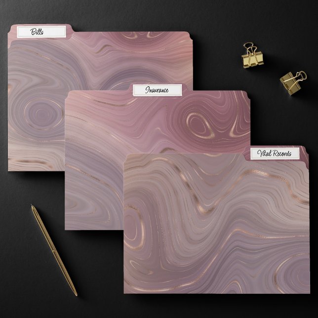 Mauve Strata | Dusty Pink and Rose Gold Agate File Folder (Creator Uploaded)