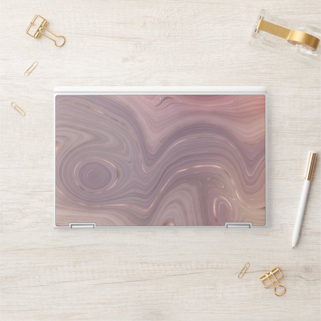 Mauve Strata | Dusty Pink and Rose Gold Agate HP Laptop Skin (Desk)