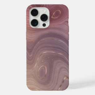 Mauve Strata Dusty Pink and Rose Gold Agate iPhone 15 Pro Max Case