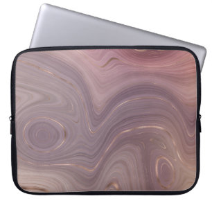 Mauve Strata   Dusty Pink and Rose Gold Agate Laptop Sleeve