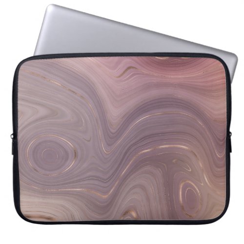 Mauve Strata  Dusty Pink and Rose Gold Agate Laptop Sleeve