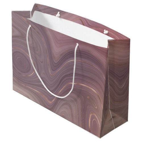 Mauve Strata  Dusty Pink and Rose Gold Agate Large Gift Bag
