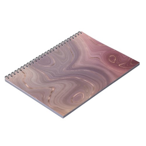 Mauve Strata  Dusty Pink and Rose Gold Agate Notebook