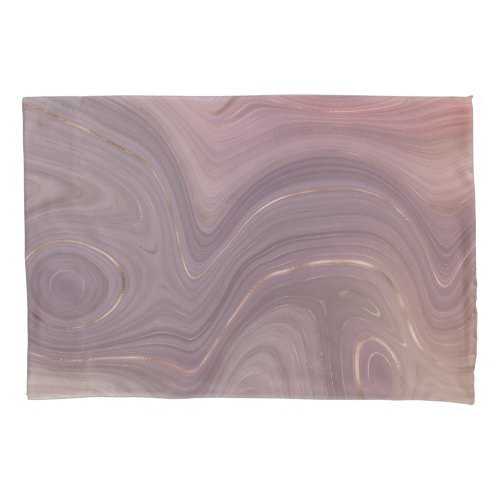 Mauve Strata  Dusty Pink and Rose Gold Agate Pillow Case