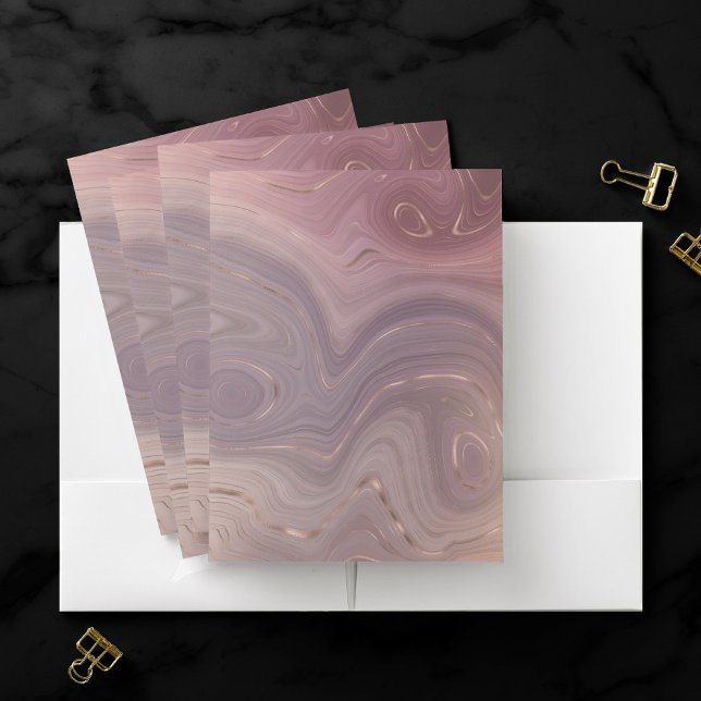 Mauve Strata | Dusty Pink and Rose Gold Agate Pocket Folder (Creator Uploaded)