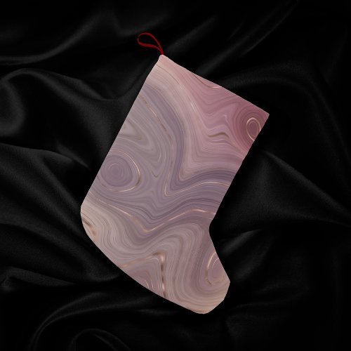 Mauve Strata  Dusty Pink and Rose Gold Agate Small Christmas Stocking