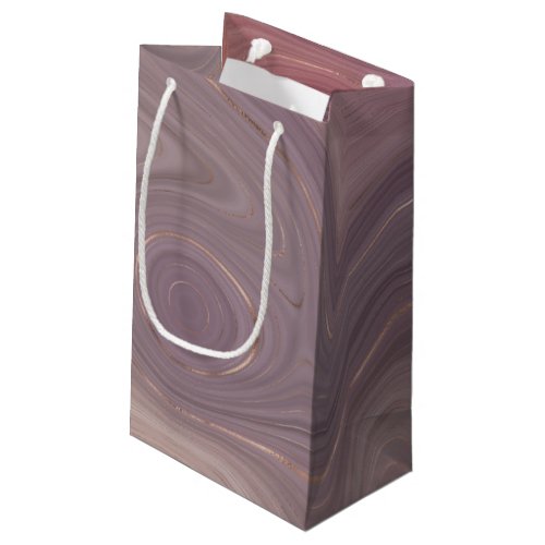 Mauve Strata  Dusty Pink and Rose Gold Agate Small Gift Bag