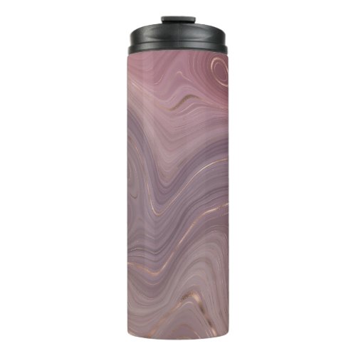 Mauve Strata  Dusty Pink and Rose Gold Agate Thermal Tumbler