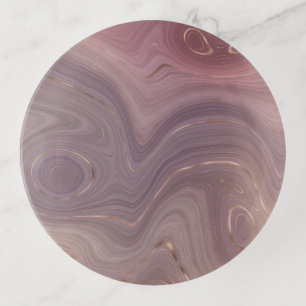 Mauve Strata Dusty Pink and Rose Gold Agate Trinket Tray