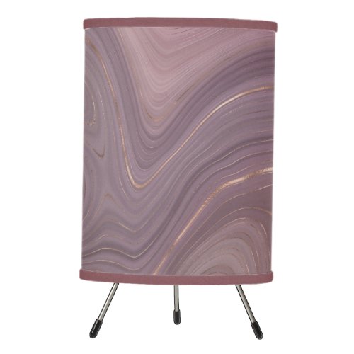 Mauve Strata  Dusty Pink and Rose Gold Agate Tripod Lamp