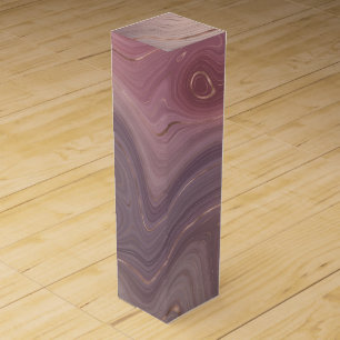 Mauve Strata Dusty Pink and Rose Gold Agate Wine Box