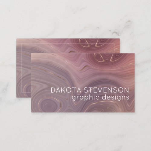 Mauve Strata  Dusty Pink Rose Gold Agate Business Card