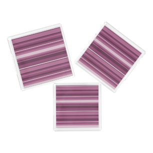 Mauve stripes acrylic tray