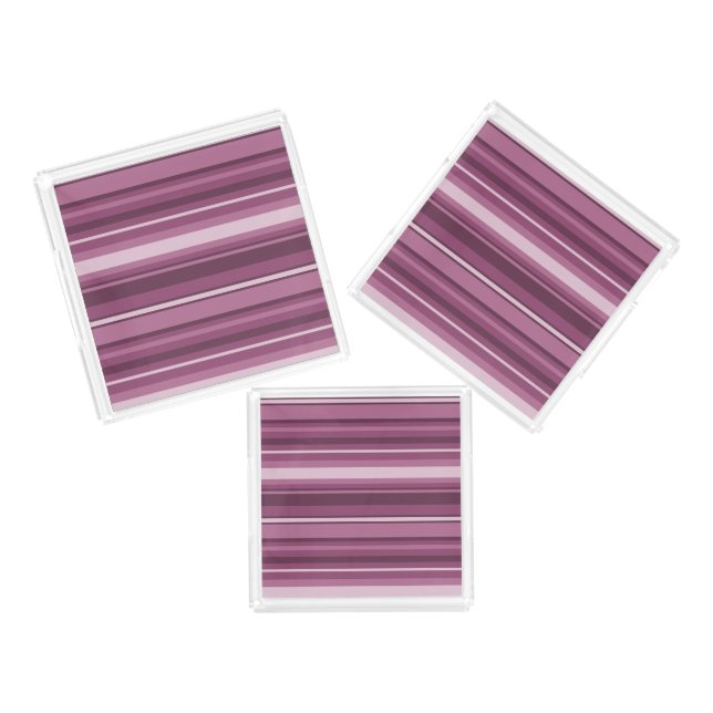 Mauve stripes acrylic tray (Set)