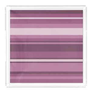 Mauve stripes acrylic tray