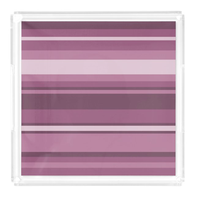 Mauve stripes acrylic tray (Front)