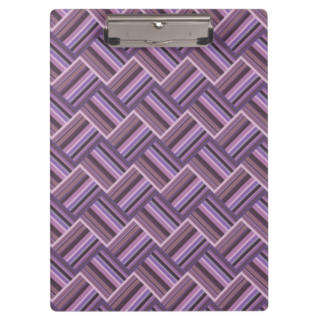 Mauve stripes diagonal weave pattern clipboard (Front)
