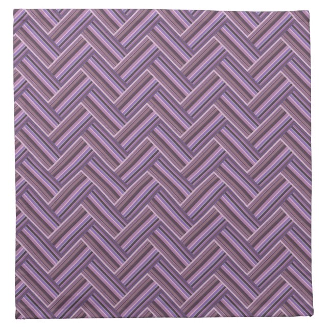 Mauve stripes double weave pattern cloth napkin (Front)